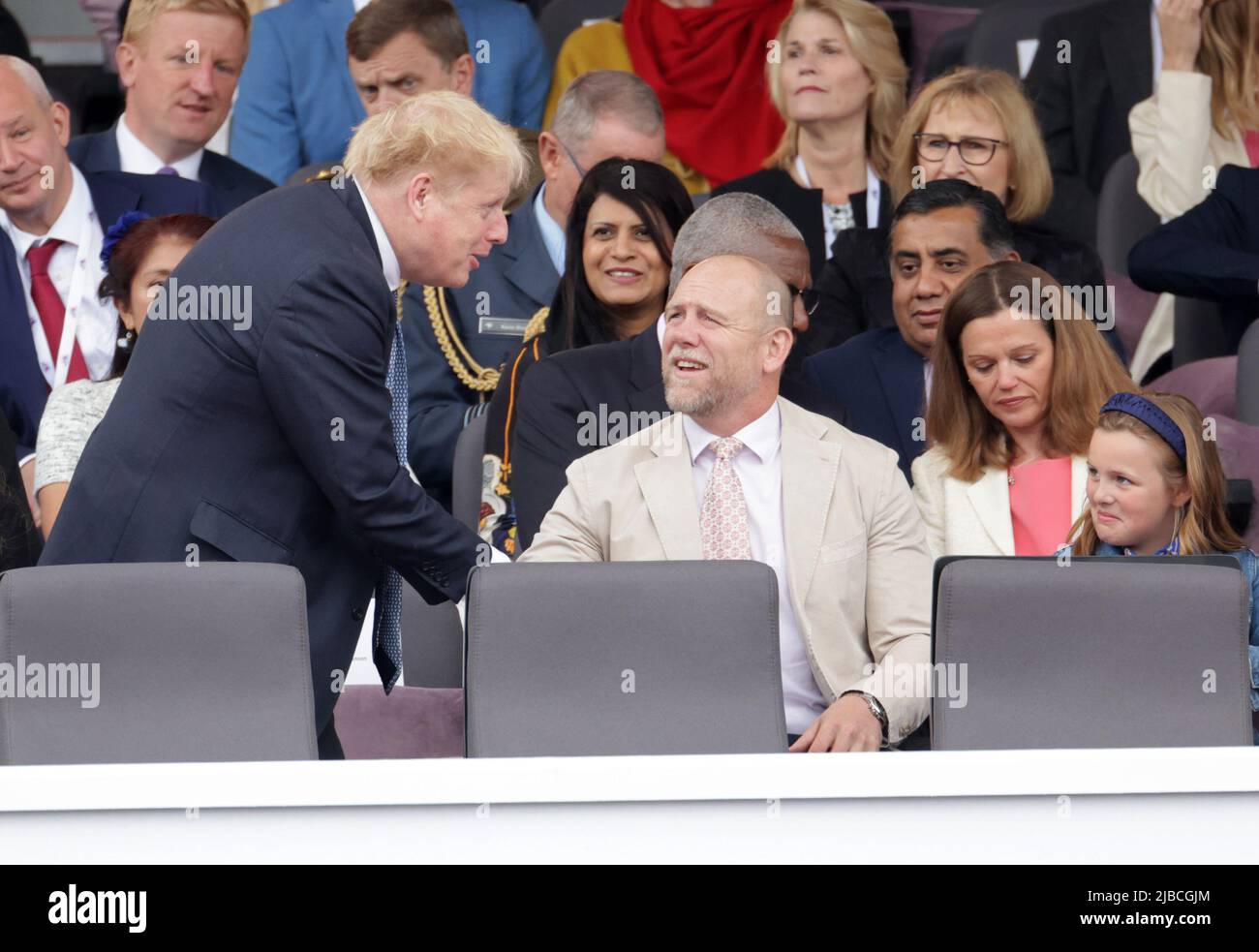 Prime Minister Boris Johnson and Mike Tindall ahead of the Platinum