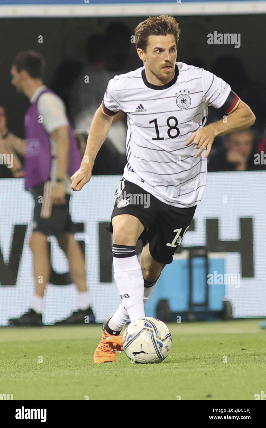 Bologna, Italy. 04th June, 2022. Jonas Hofmann of Germany play the ball during Italy vs Germany, 1Â° day of Nations League group 3 2022-23, game at Renzo Dall'Ara stadium in Bologna, Italy, on June 04, 2022. Credit: Independent Photo Agency/Alamy Live News Stock Photo