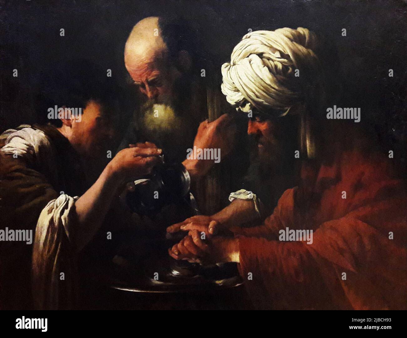 Pilate washing his hands by Hendrick ter Brugghen  (1588–1629) Stock Photo