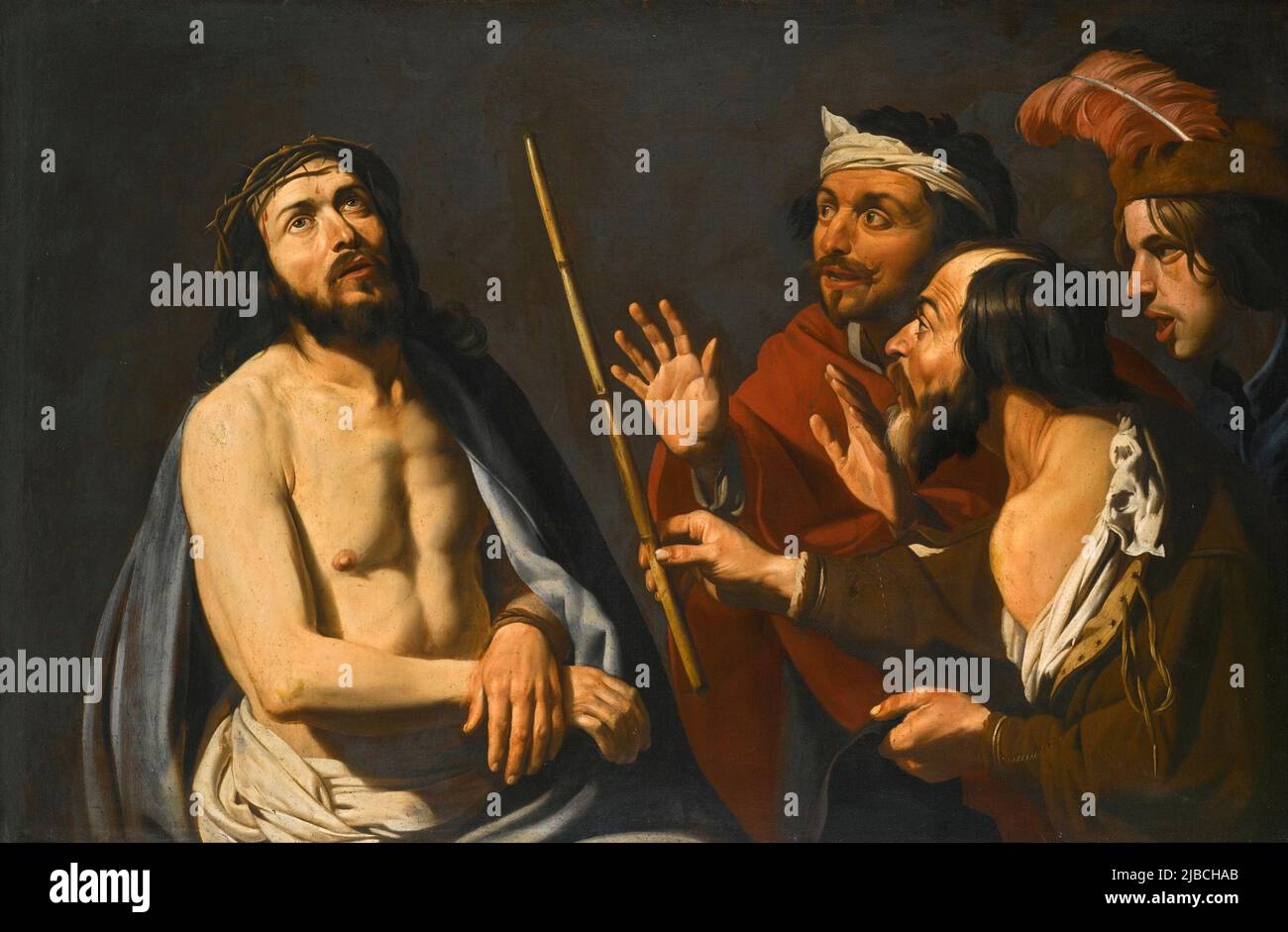 The mocking of Christ by Matthias Stom  (1615–1649) Stock Photo