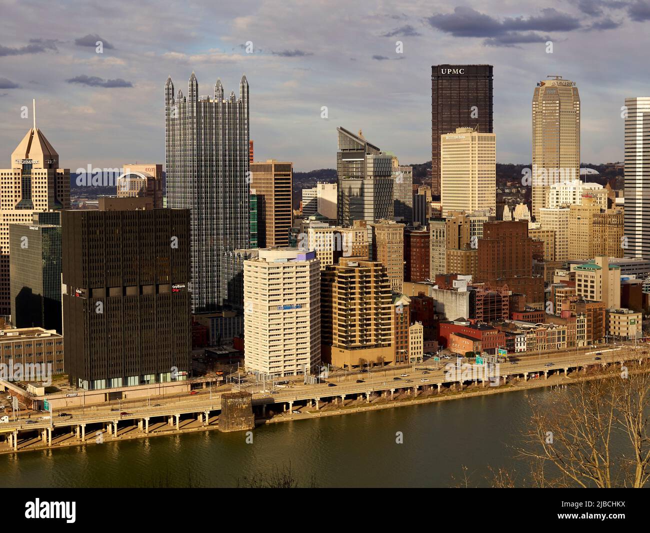 Skyline of downtown Pittsburgh, Pennsylvania, USA Stock Photo