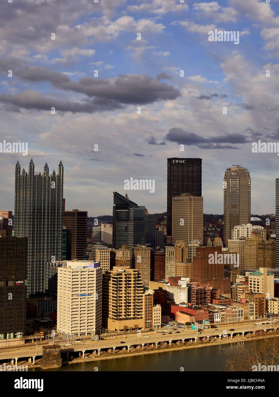Skyline of downtown Pittsburgh, Pennsylvania, USA Stock Photo
