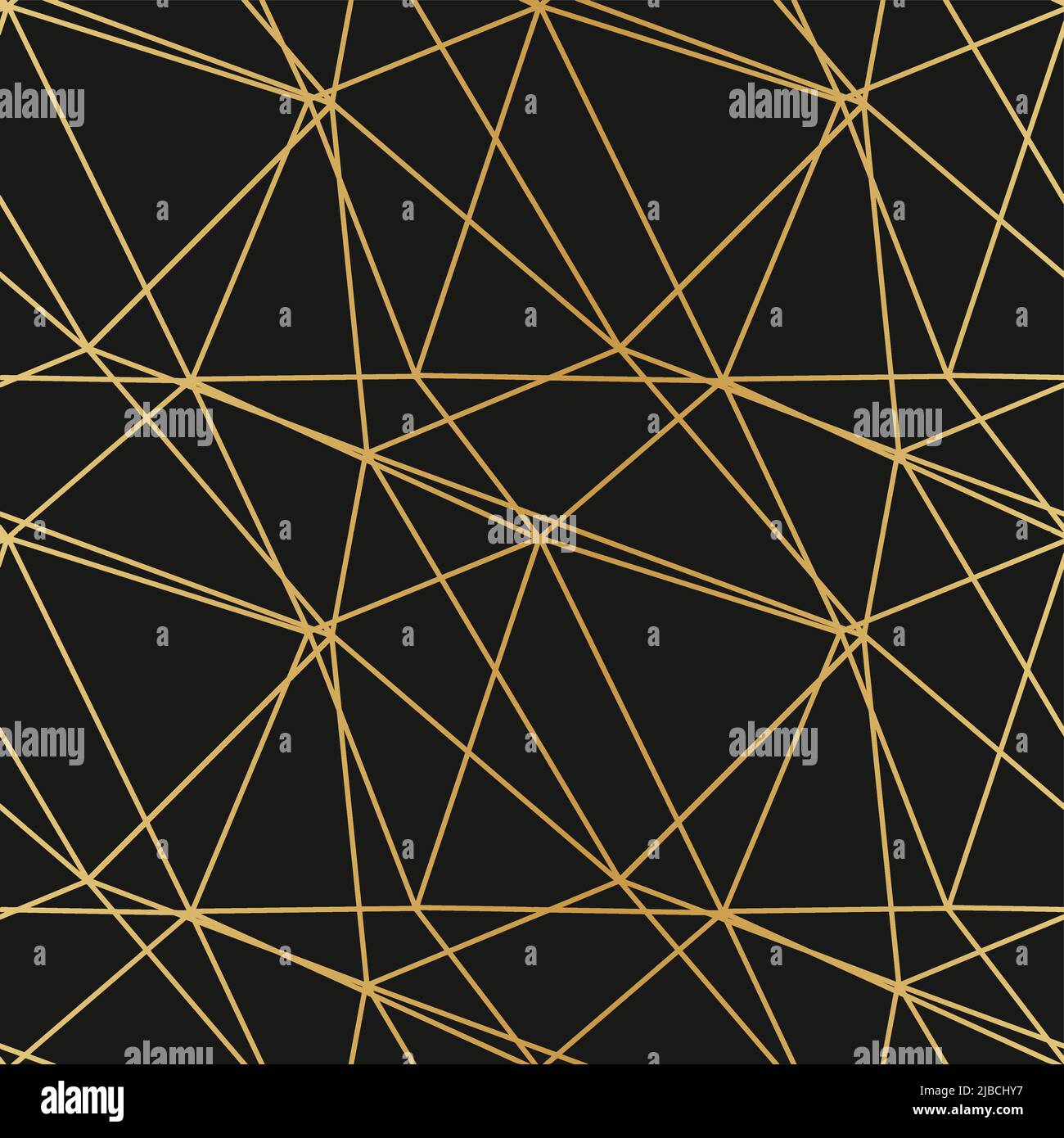 Gold Triangles on Black Wrapping Paper