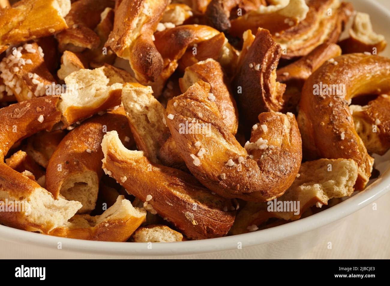 broken pieces of Pennsylvania Dutch handmade hard pretzels. The smaller