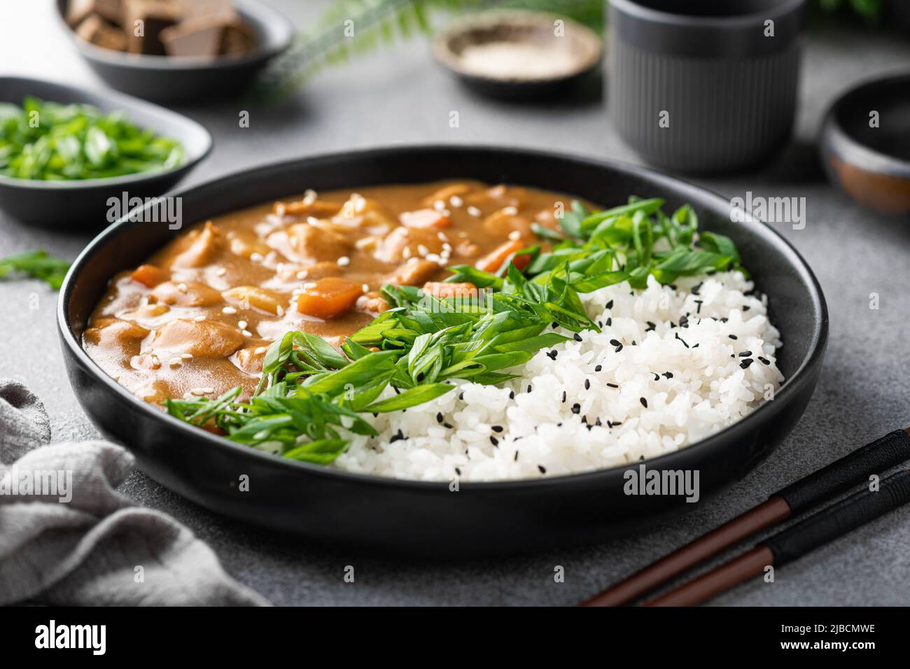Japanese curry with rice Stock Photo Alamy