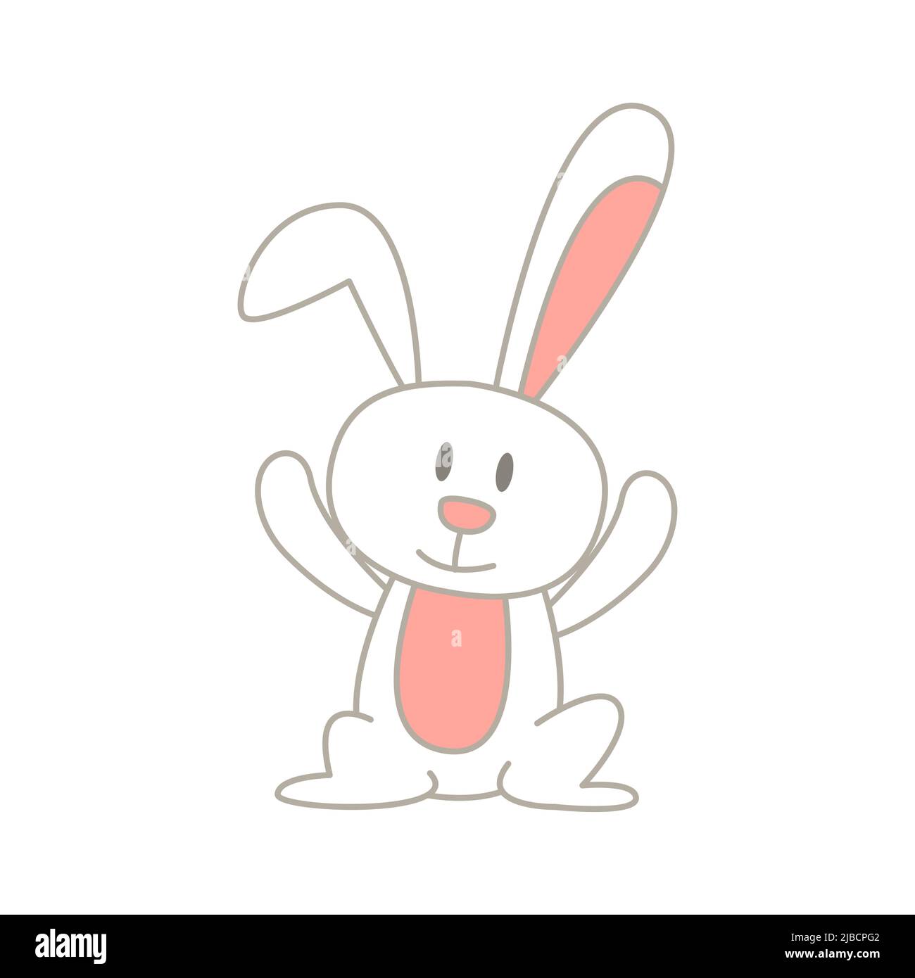 cute animal of rabbit on cartoon version,vector illustration Stock ...