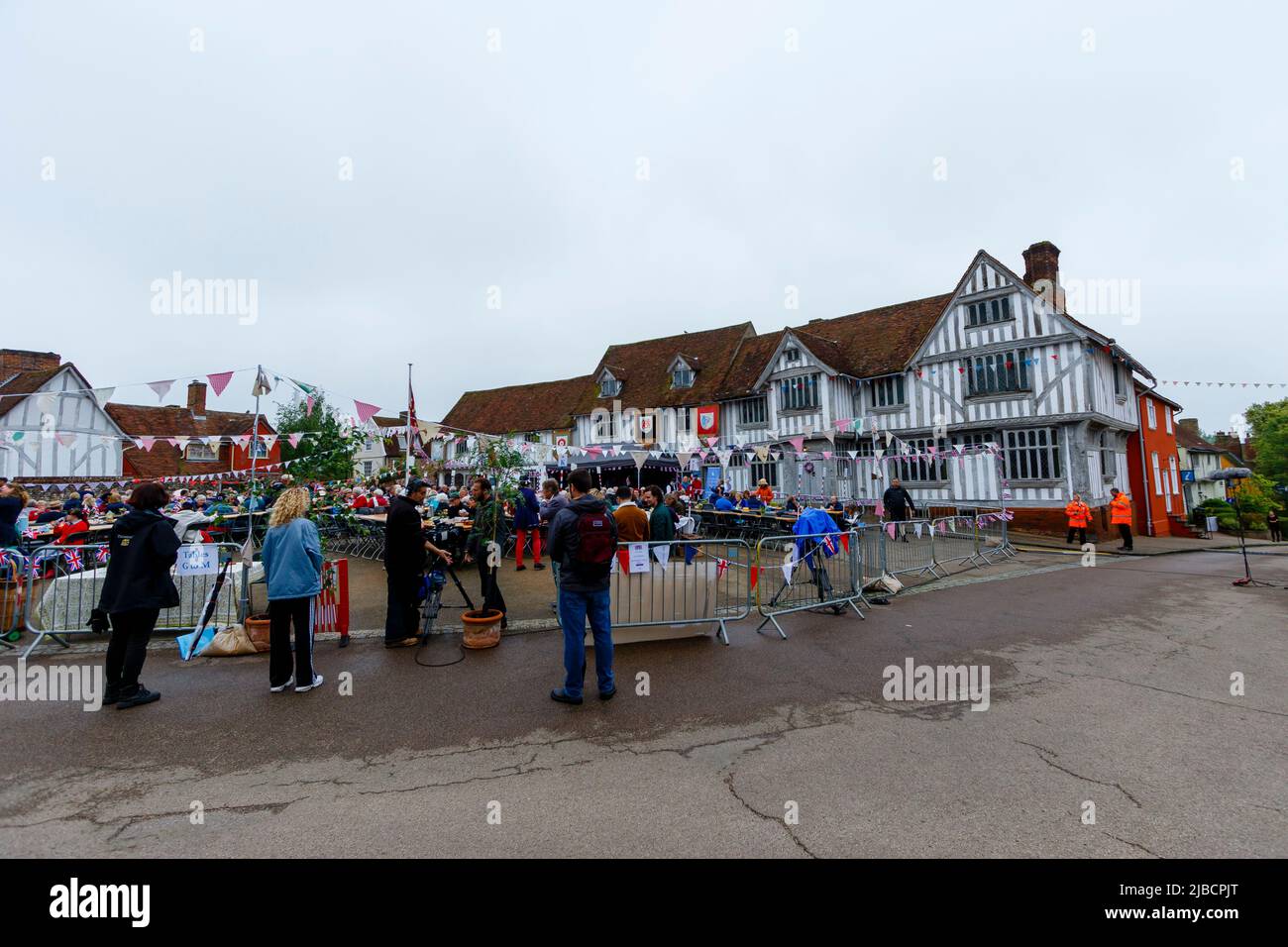 Lavenham, UK. 5 June, 2022. Lavenham's Big Jubilee Lunch which was held