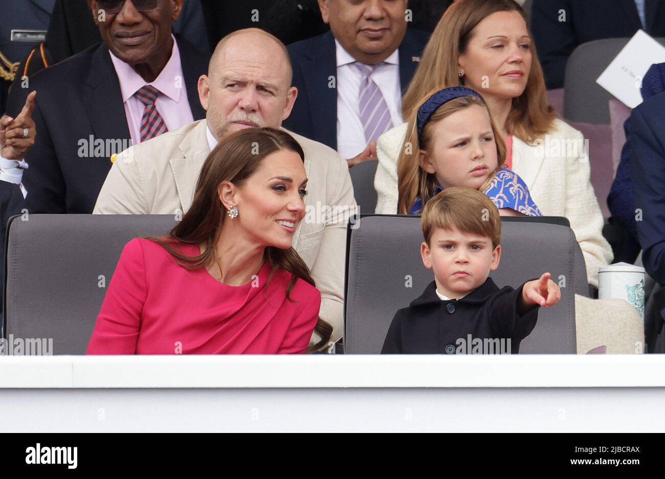 The Duchess of Cambridge, Prince Louis, Mike Tindall and Mia Tindall