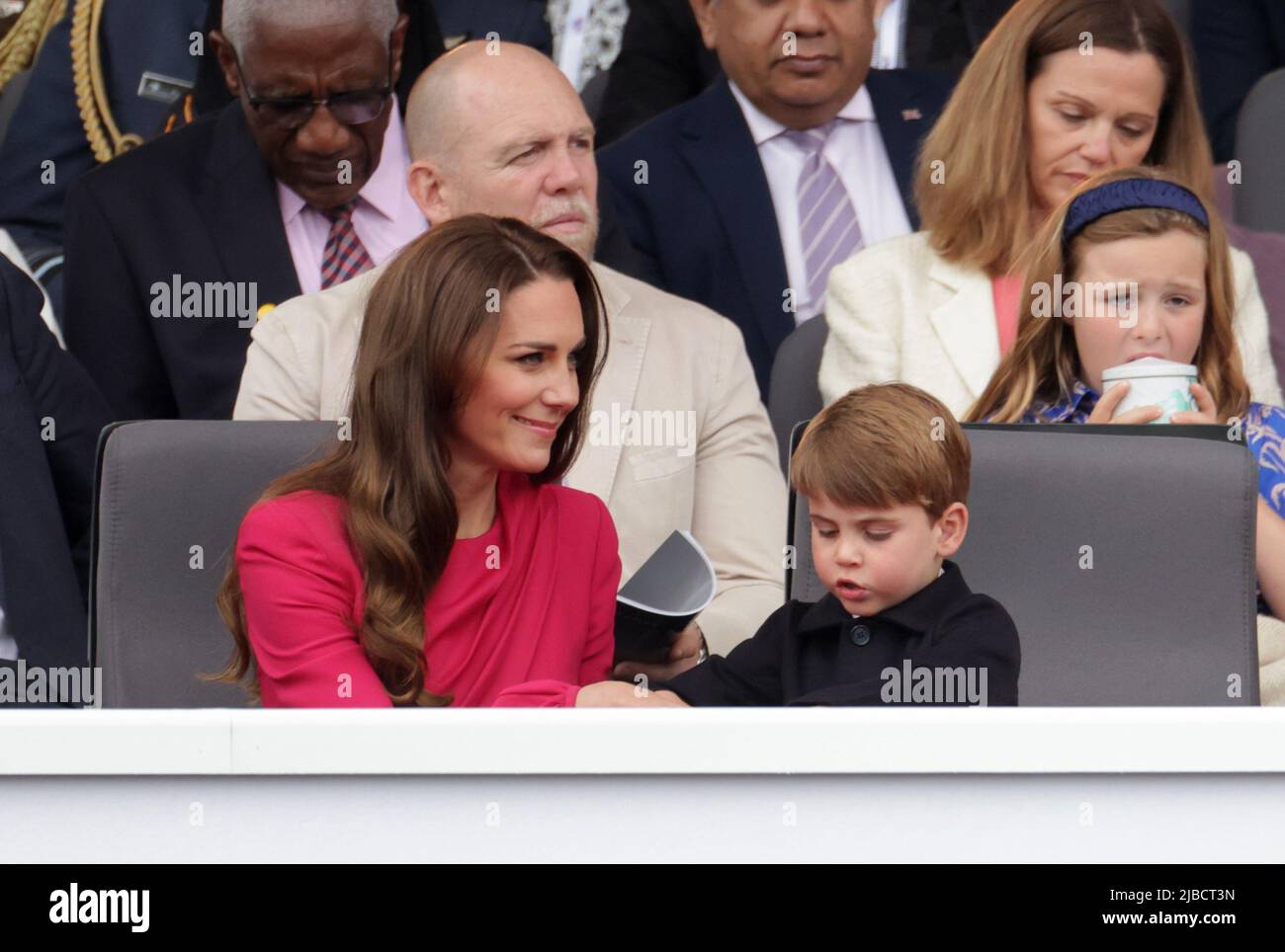 The Duchess of Cambridge, Prince Louis, Mike Tindall and Mia Tindall