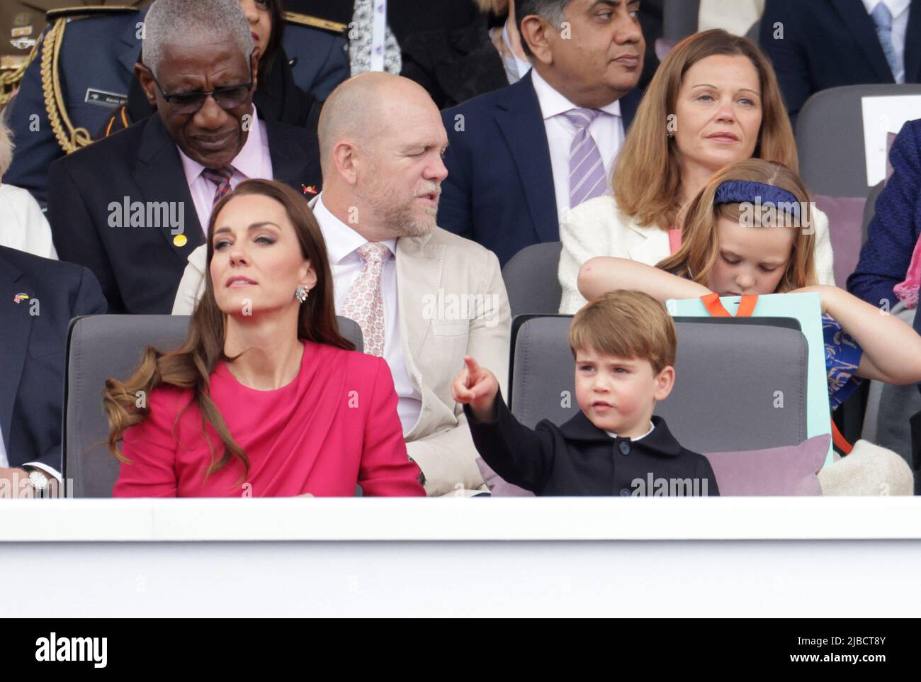 The Duchess of Cambridge, Prince Louis, Mike Tindall and Mia Tindall