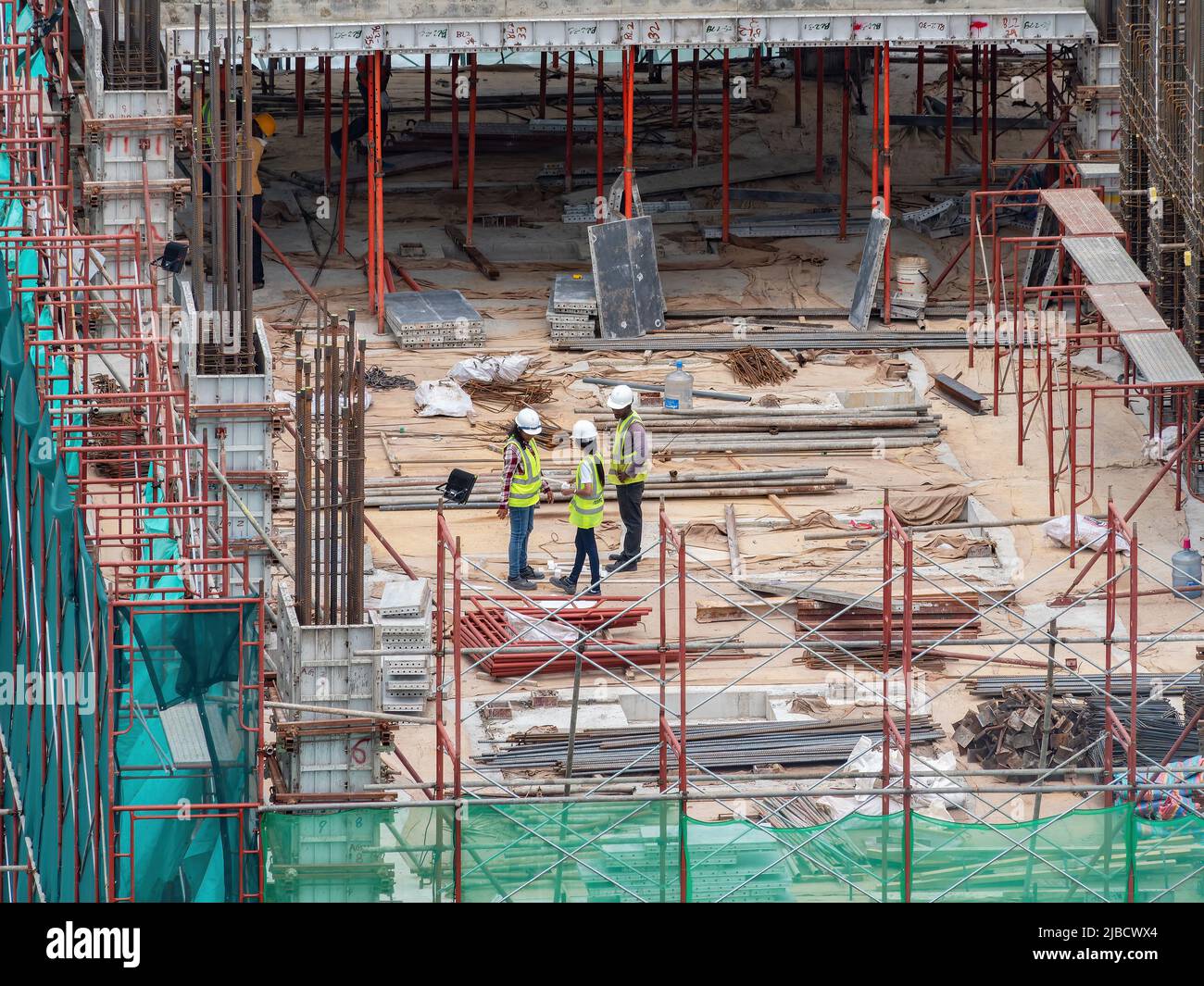 Construction of high-rise building near the sea in Colombo, the capital city in Sri Lanka. Stock Photo
