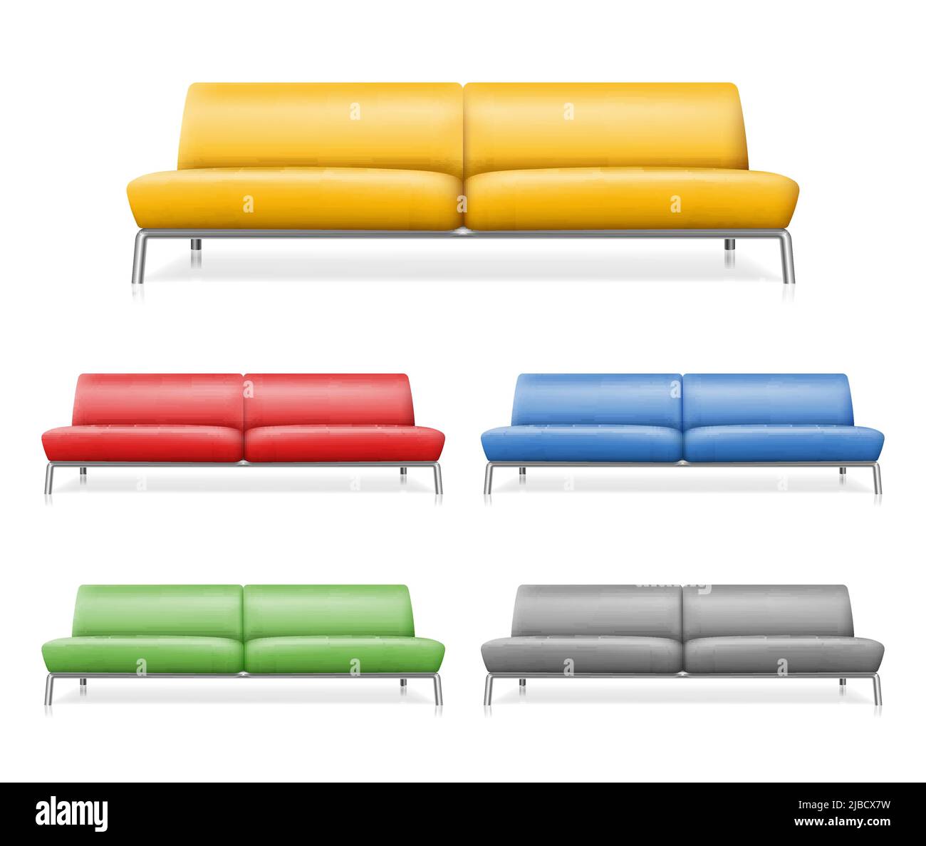 Vector sofa. Furniture design interior for room, couch comfortable illustration Stock Vector
