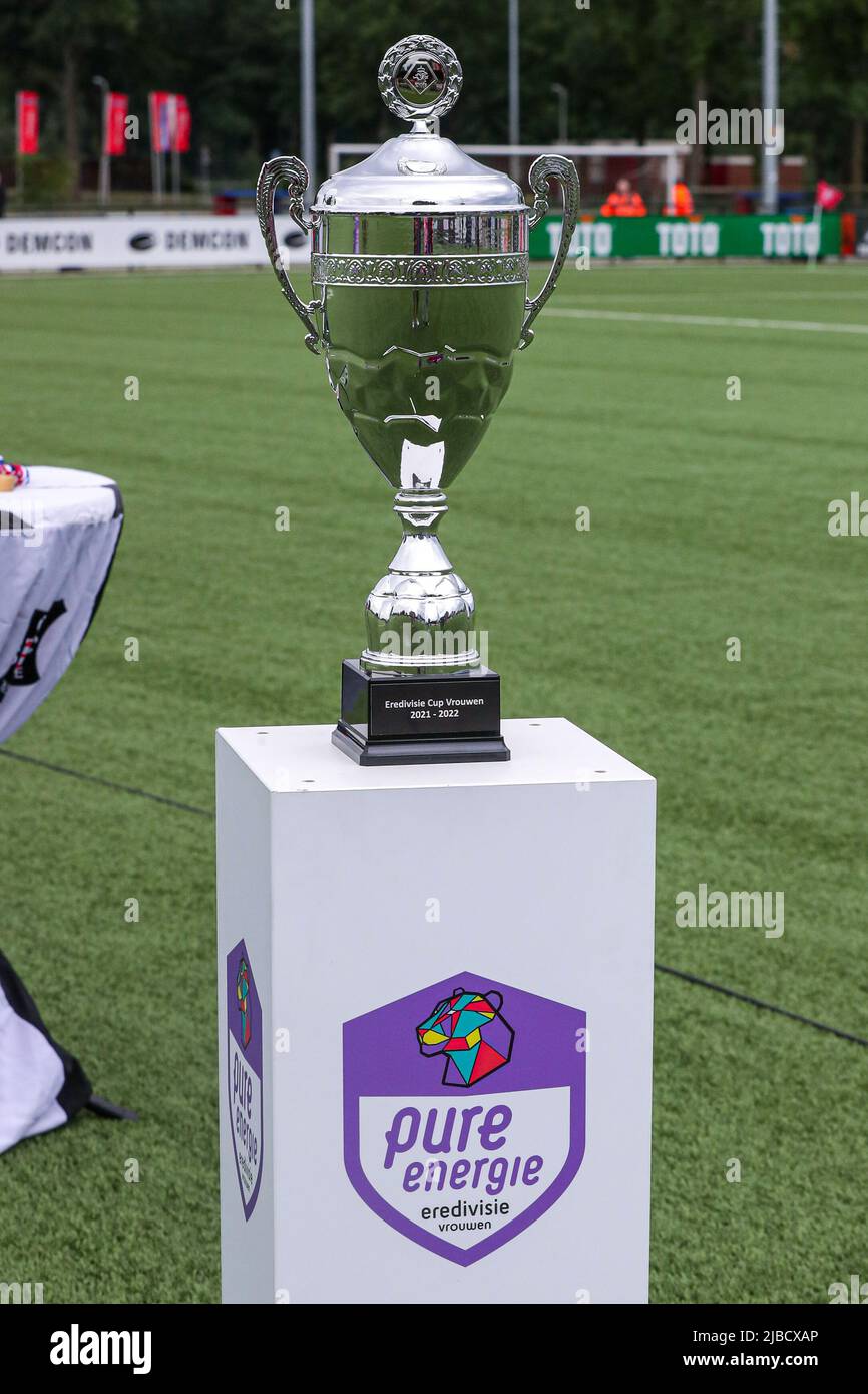 ENSCHEDE, NETHERLANDS JUNE 5 photo of the Eredivisie Cup trophy during the Vrouwen Eredivise ENSCHEDE, NETHERLANDS JUNE 5 photo of the Eredivisie Cup trophy during the Vrouwen Eredivise