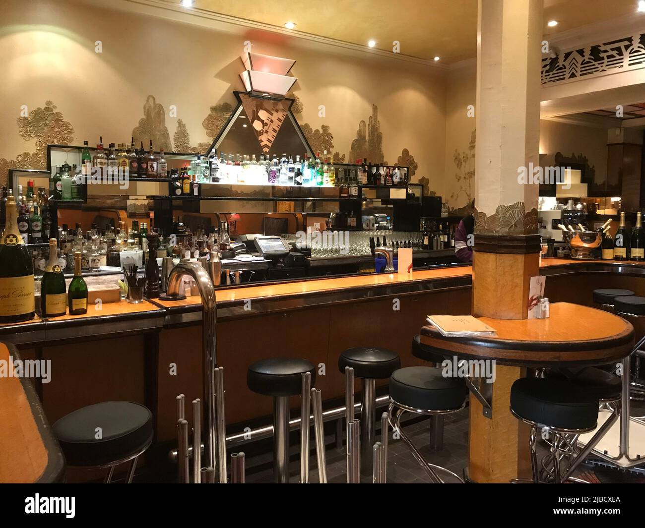 The bar area downstairs at Rogano the iconic Art Deco Italian