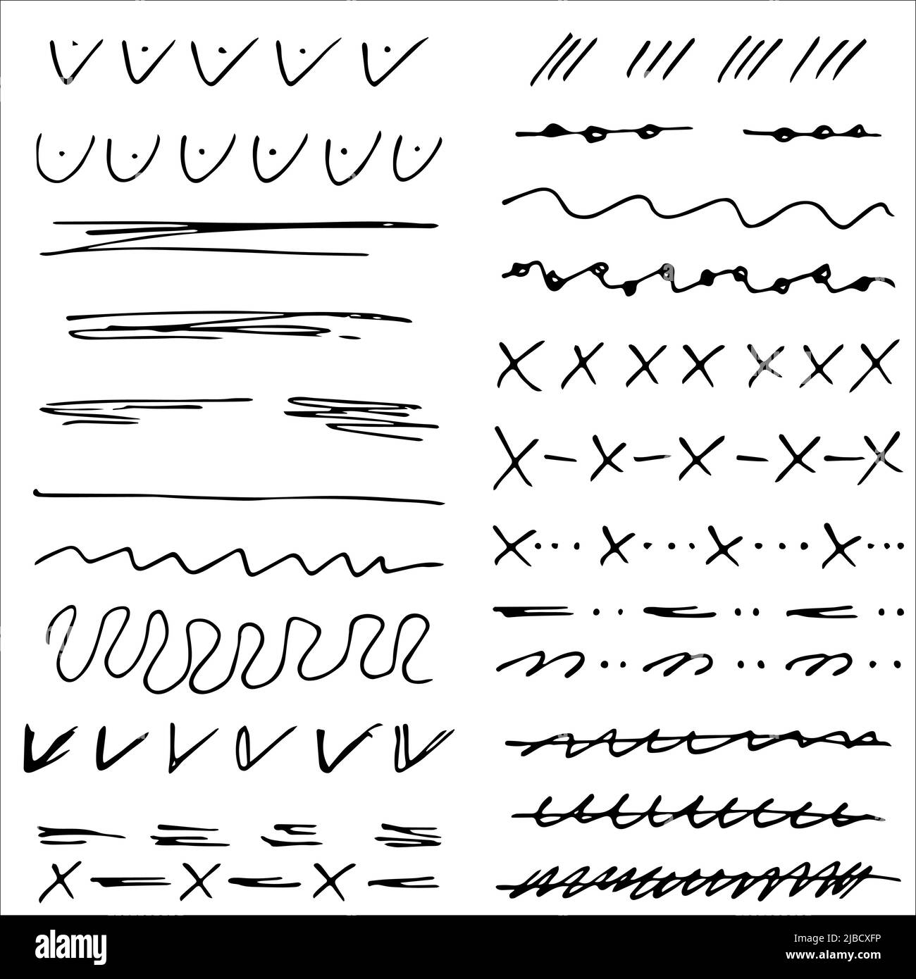 Collection of scribble design element of sketch underlines and signes Chart Paper Underline Design