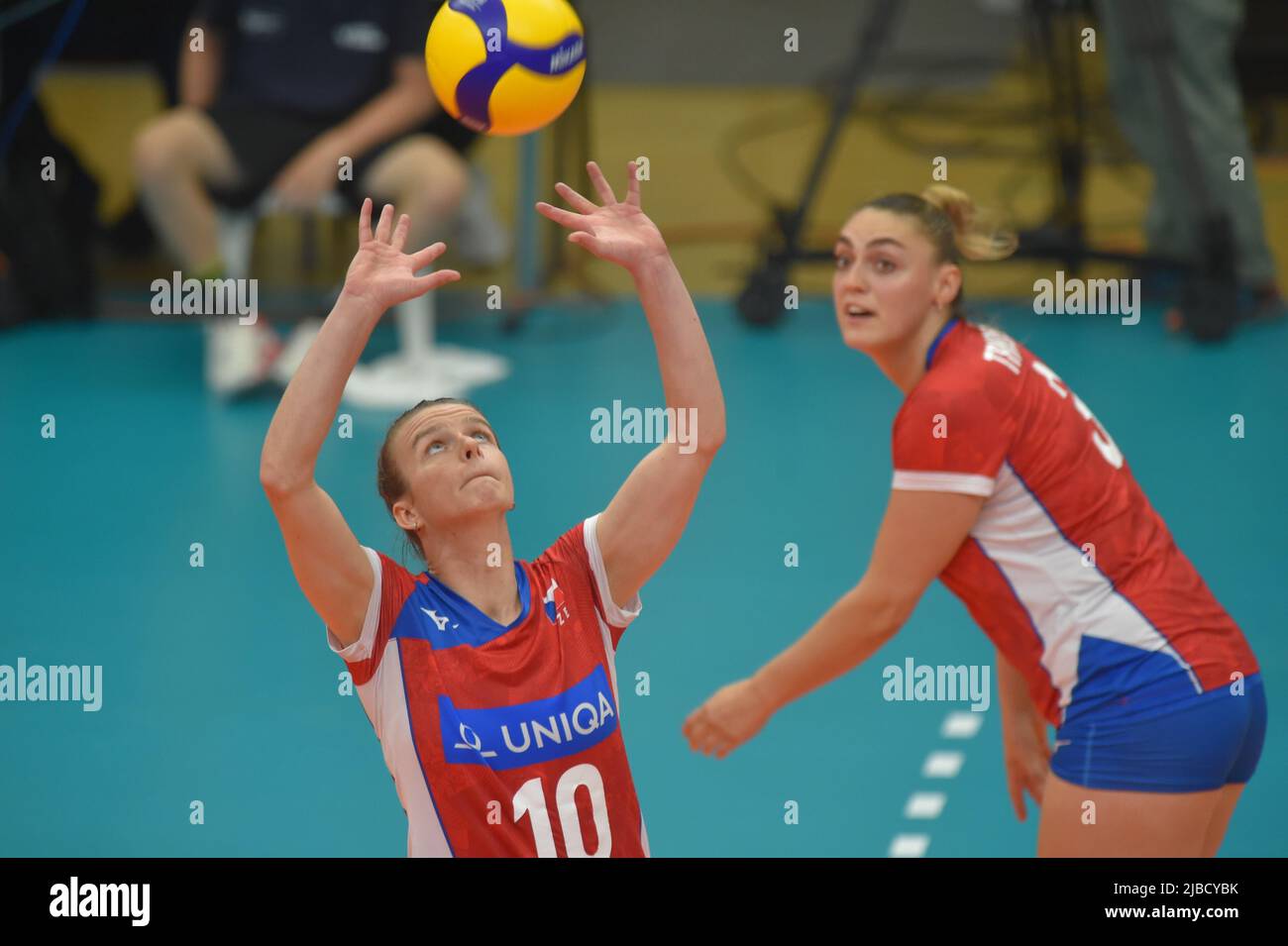 LR Katerina Valkova and Veronika Trnkova (CZE) in action during the