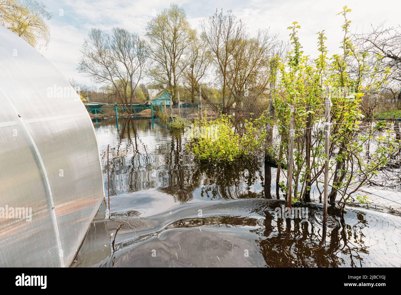 Spring Flood Vegetable Garden Beds In Water During Spring Flood floodwaters during ...