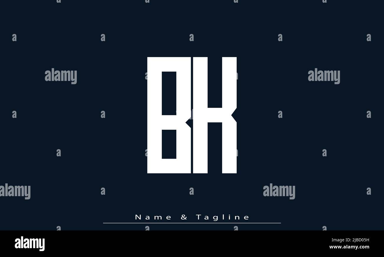 Alphabet letters Initials Monogram logo BK, KB Stock Vector