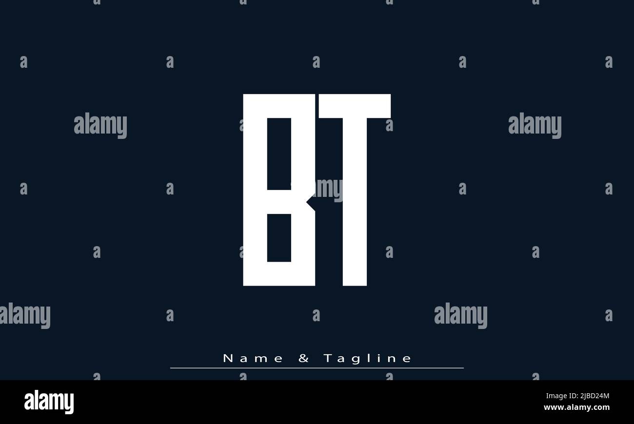 Alphabet letters Initials Monogram logo BT, TB Stock Vector