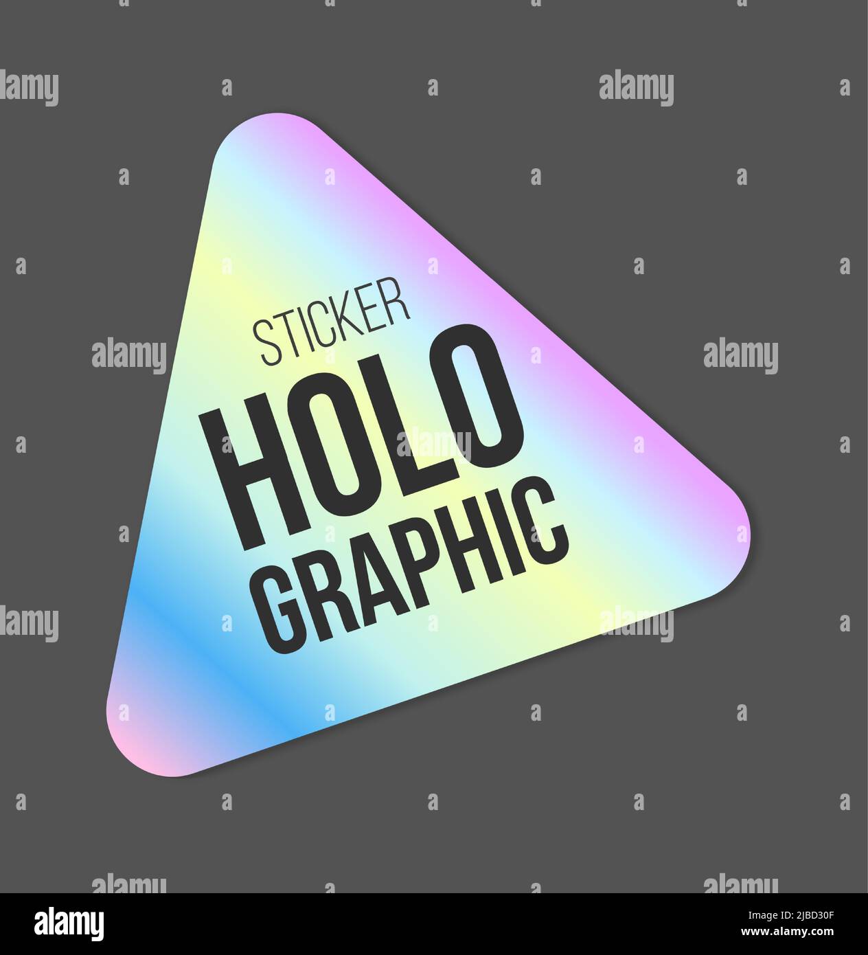 Holographic stickers. Holography gloss shapes. Vector gradient labels