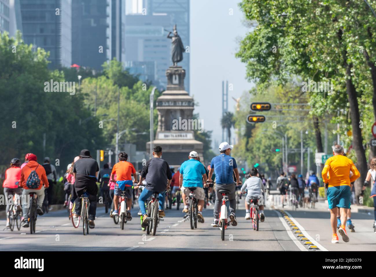 Mexico City, January 20th 2019: The weekly Sunday bike ride on Paseo de ...