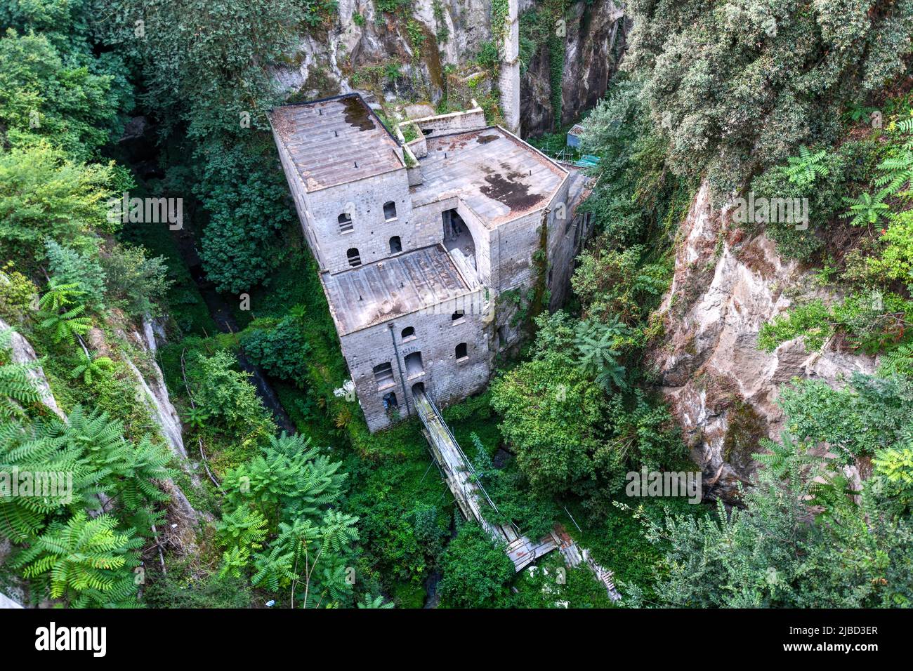 Valley of the Mills ruins in the middle of Sorrento, Italy Stock Photo