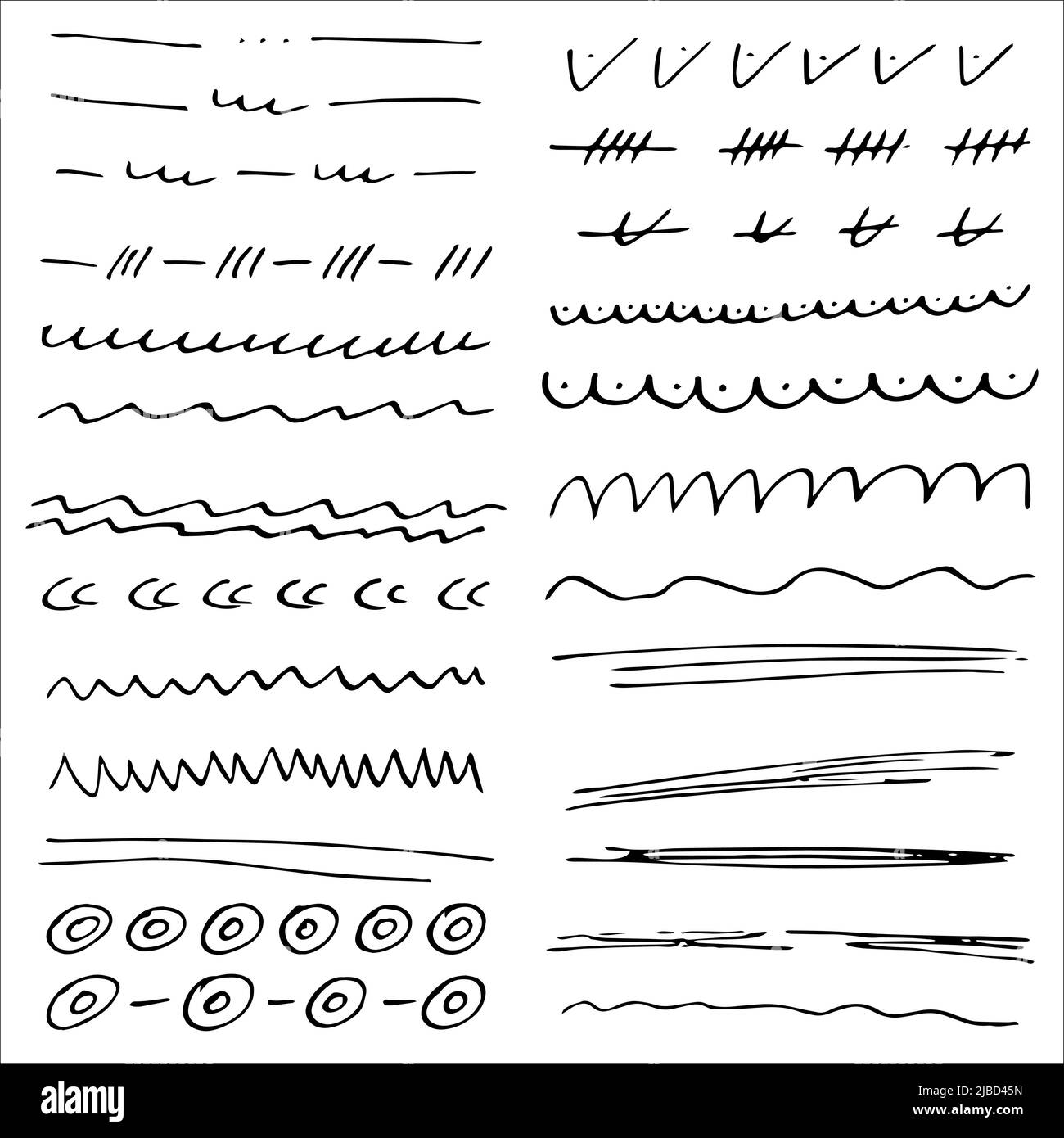 Collection of scribble design element of sketch underlines and signes ...