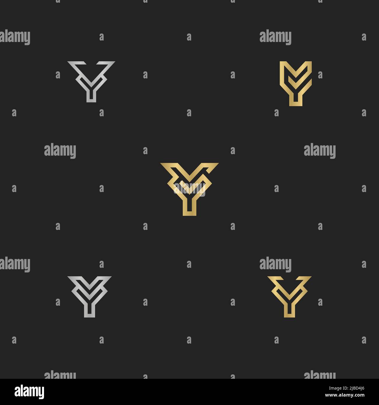 Alphabet Initials logo VY, YV, V and Y Stock Vector