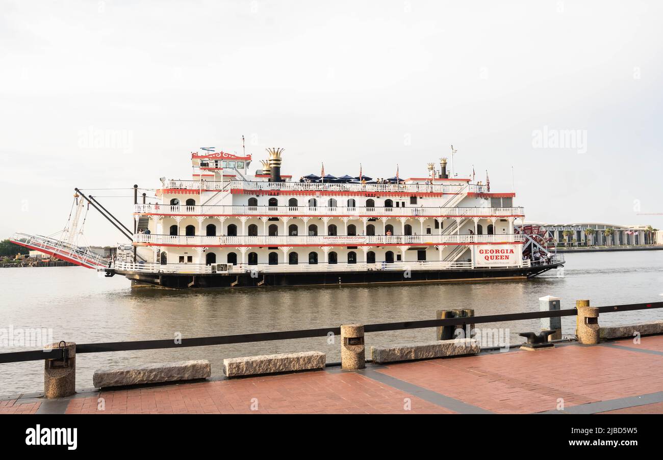 Savannah, USA June 2, 2022 Steam Paddle Boat Queen