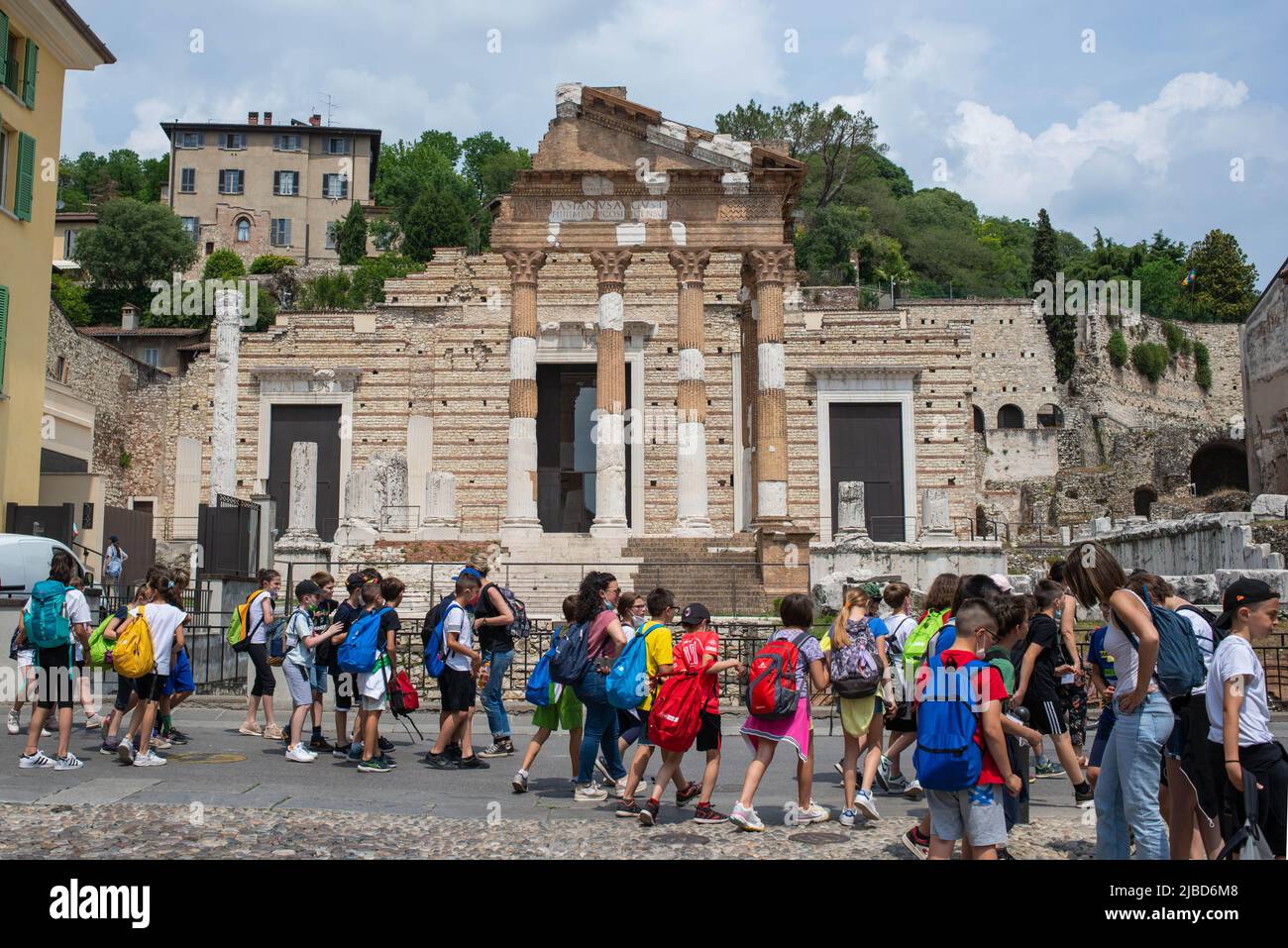 Brescia, Italy 24/05/2022, classroom visiting the Capitolium. © Andrea Sabbadini Stock Photo