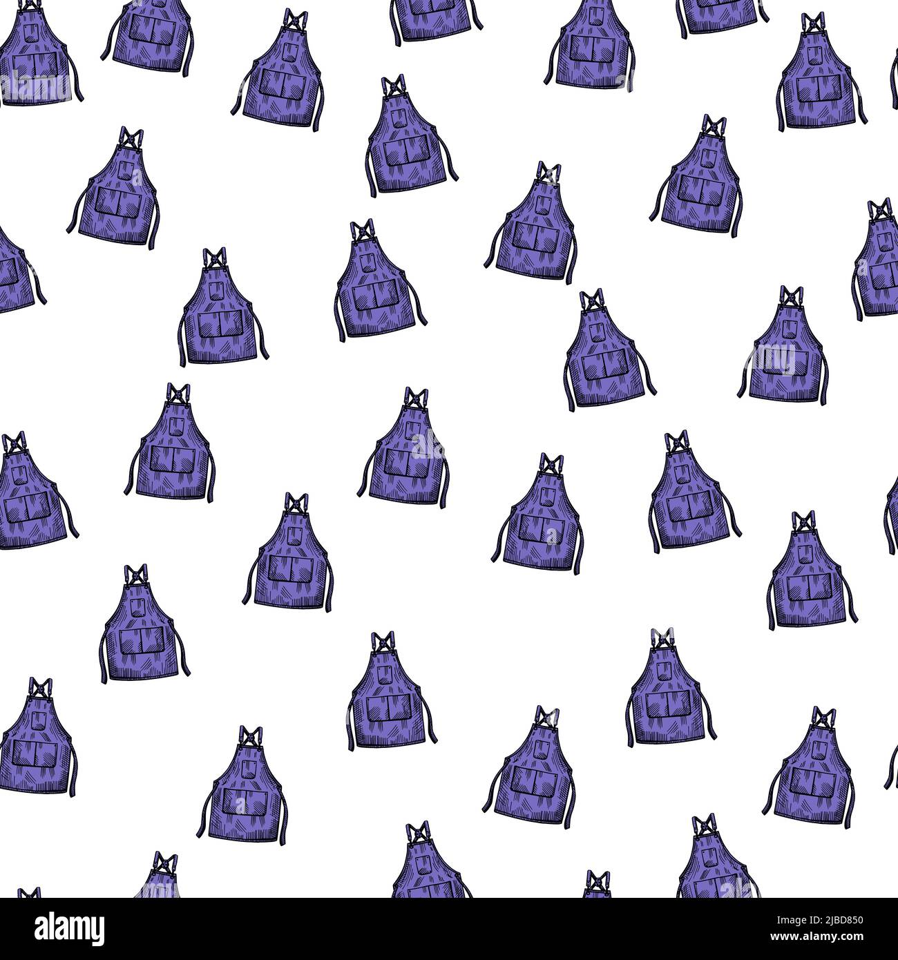 Aprons engraved seamless pattern. Vintage background for kitchen in ...