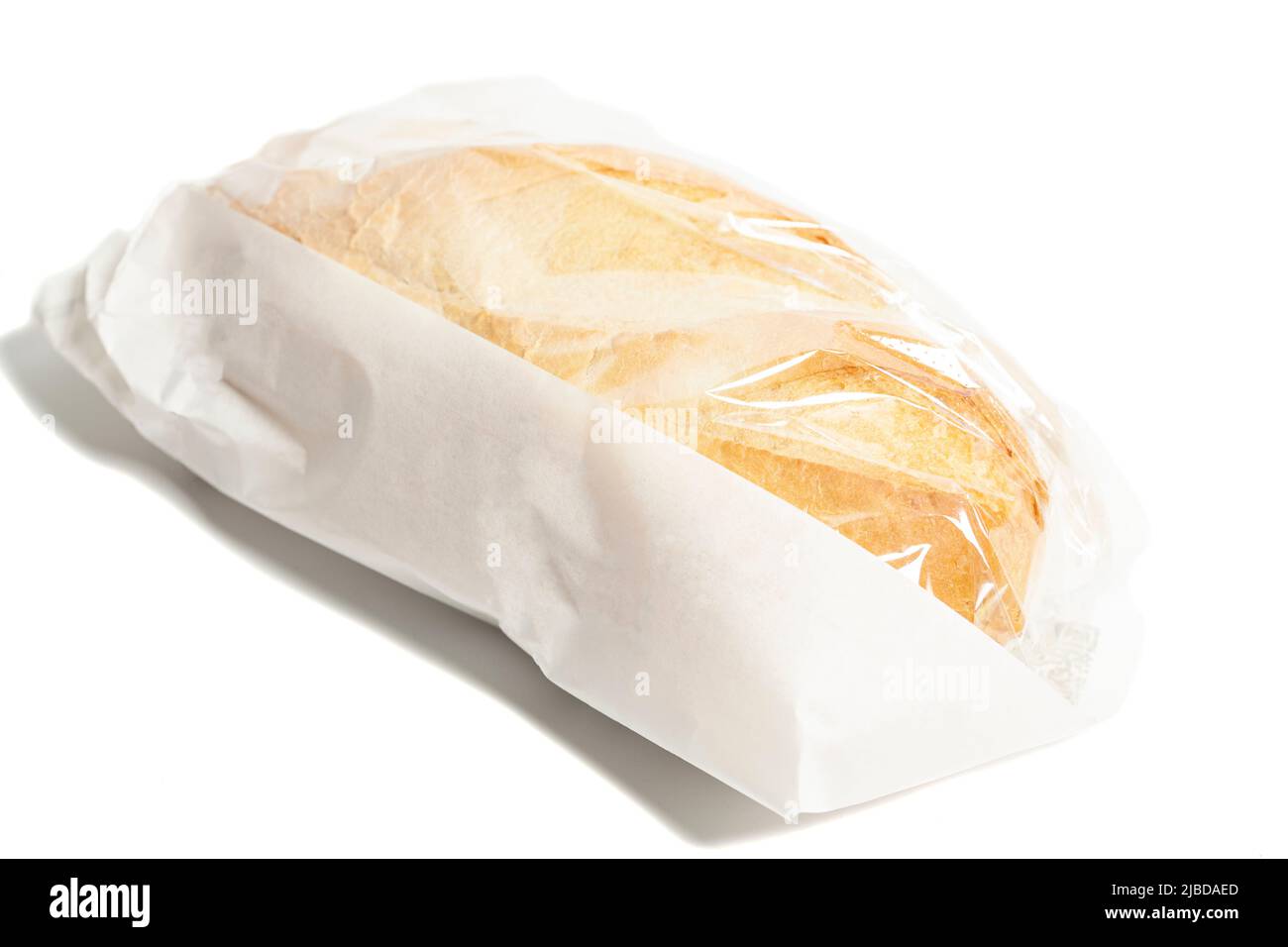 White bread in a paper bag isolated on white background Stock Photo - Alamy