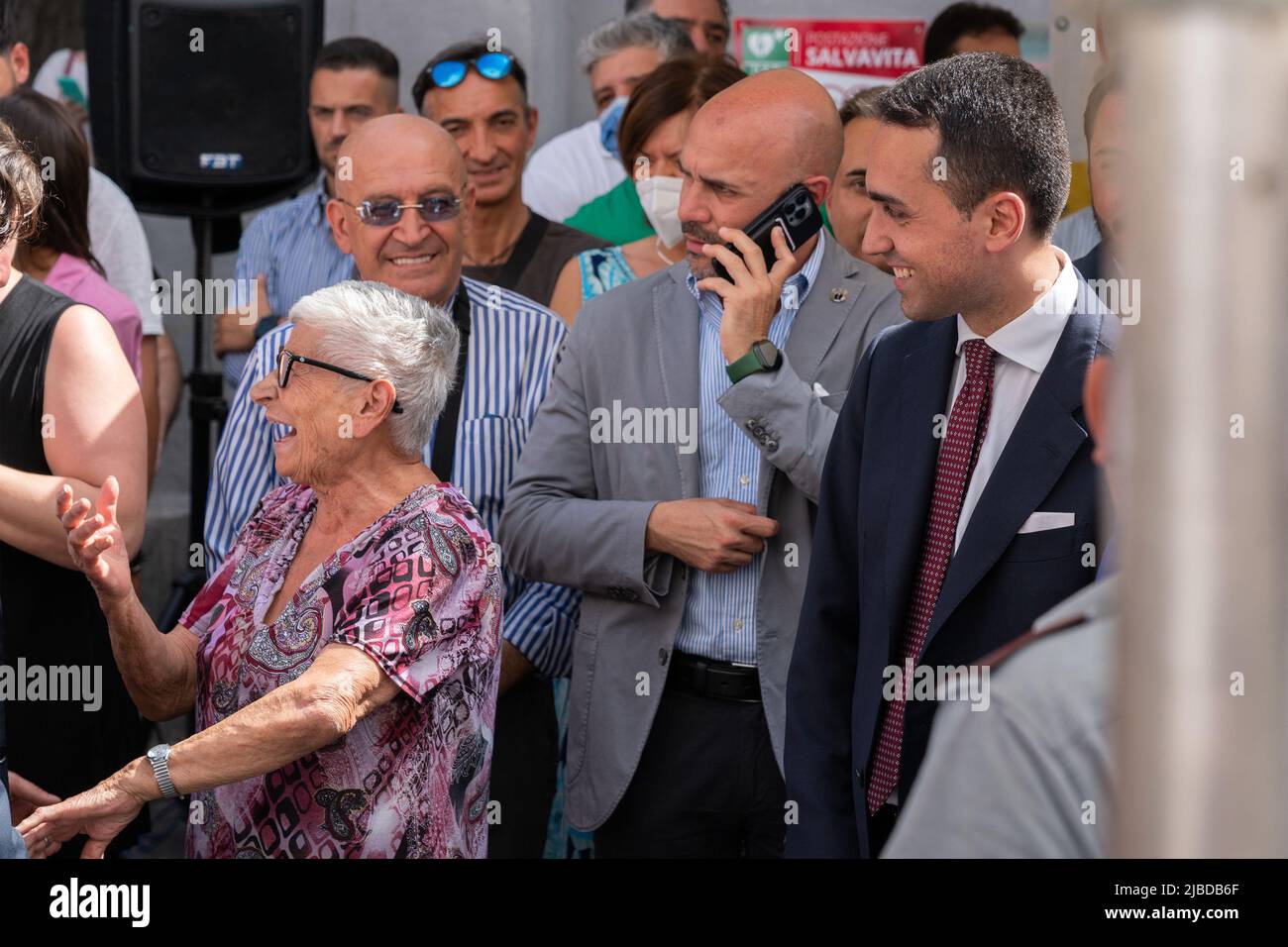 Somma Vesuviana, Naples, Italy. 05th June, 2022. Luigi Di Maio, Minister of Foreign Affairs and International Cooperation, visits Somma Vesuviana on 5 June 2022 on the occasion of the local elections. Credit: Independent Photo Agency/Alamy Live News Stock Photo