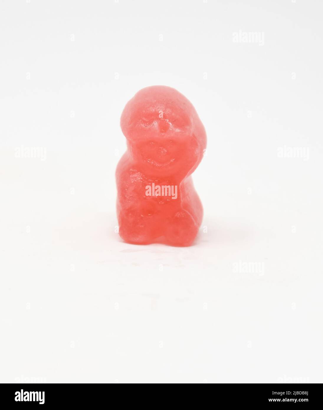 A close up photo of a Red Jelly baby Stock Photo