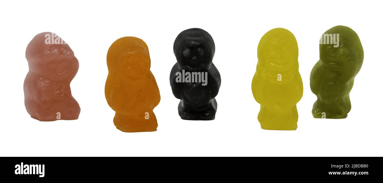 A close up photo of a Group of Jelly babies Stock Photo Alamy