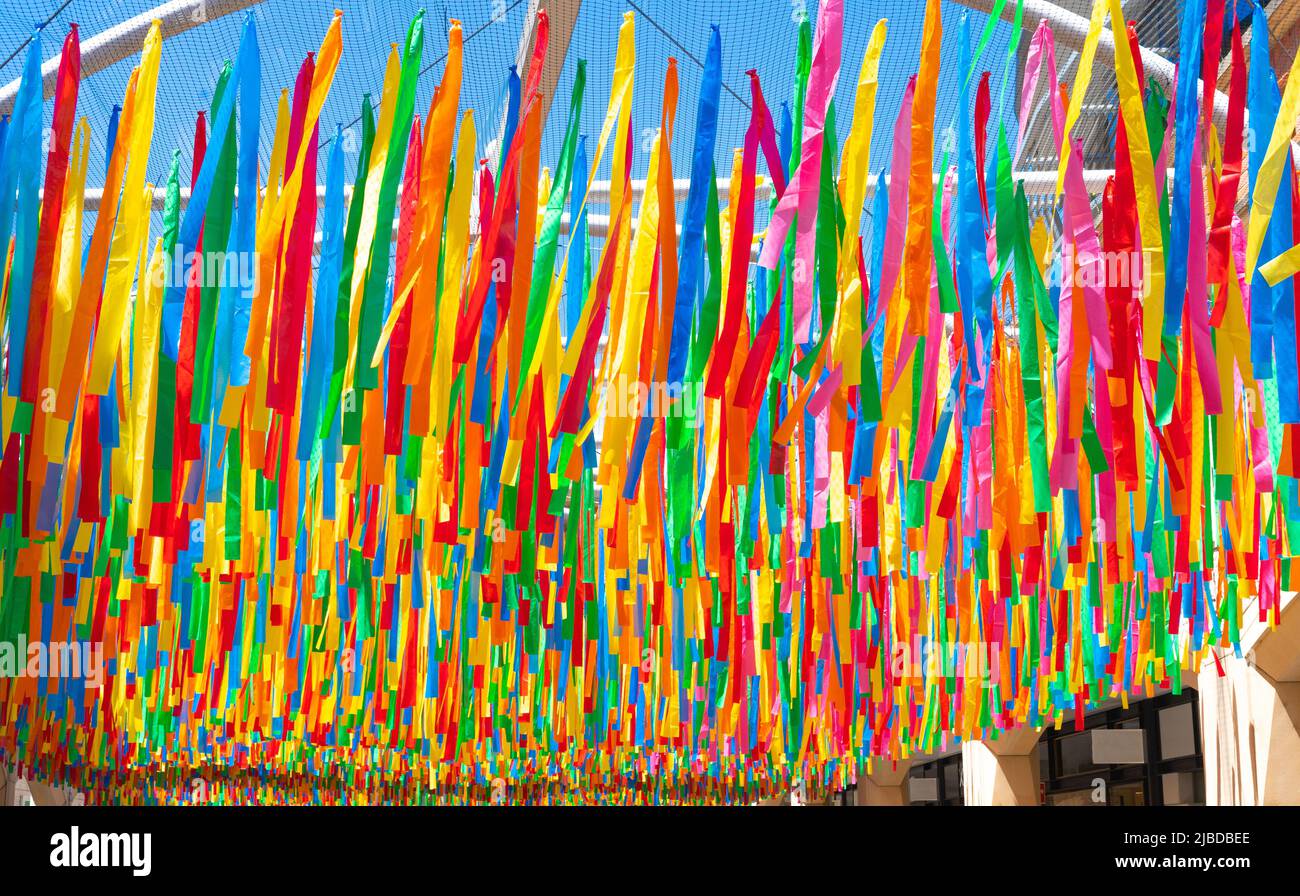 multi-colored textile ribbons background Stock Photo - Alamy