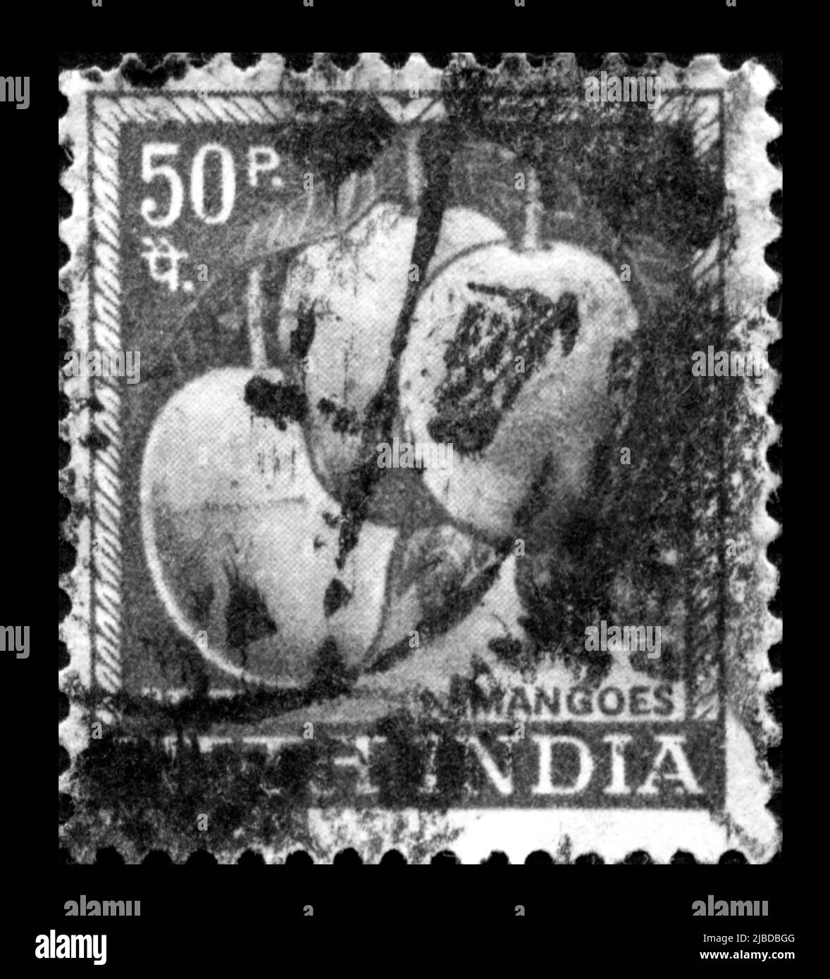 Stamp print in India,Mango, fruit Stock Photo Alamy