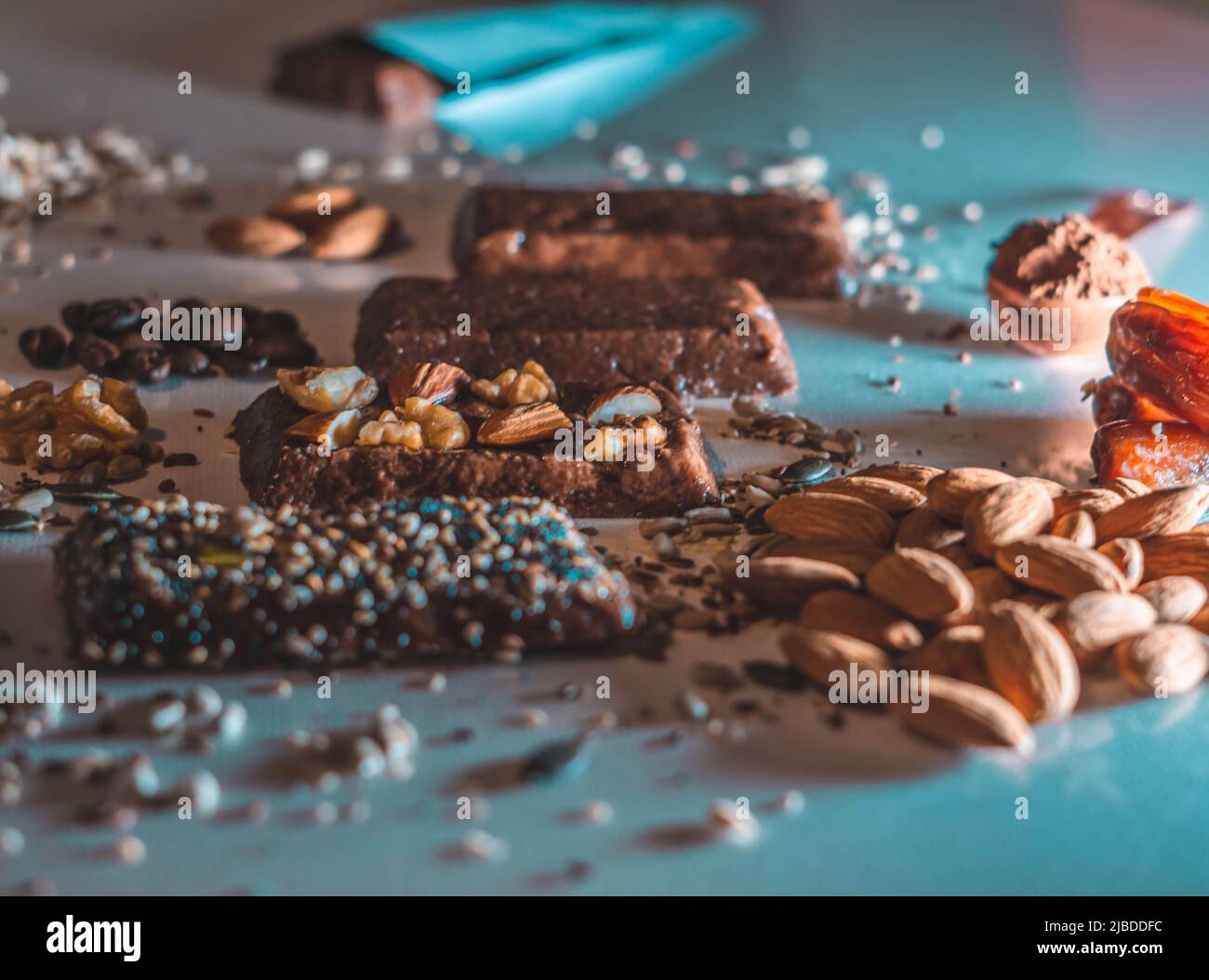 nuts and energy bar Stock Photo Alamy