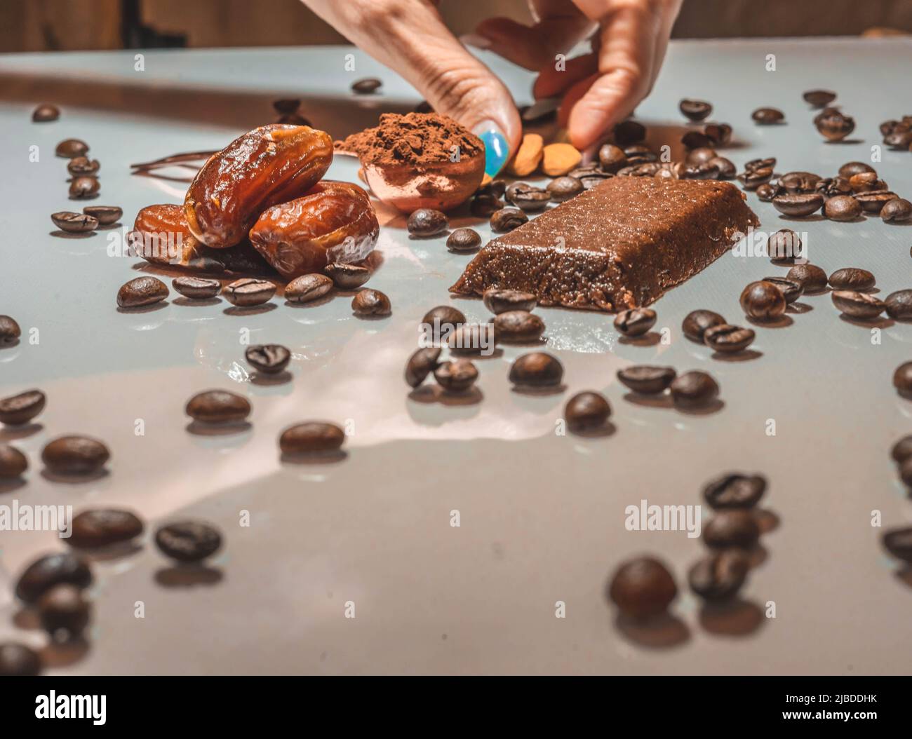 nuts and energy bar Stock Photo Alamy