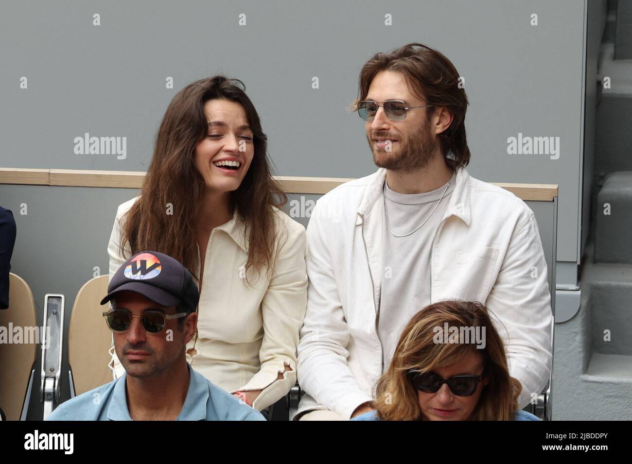 Paris, France, June 05, 2022, Emma Mackey and guest in the stands