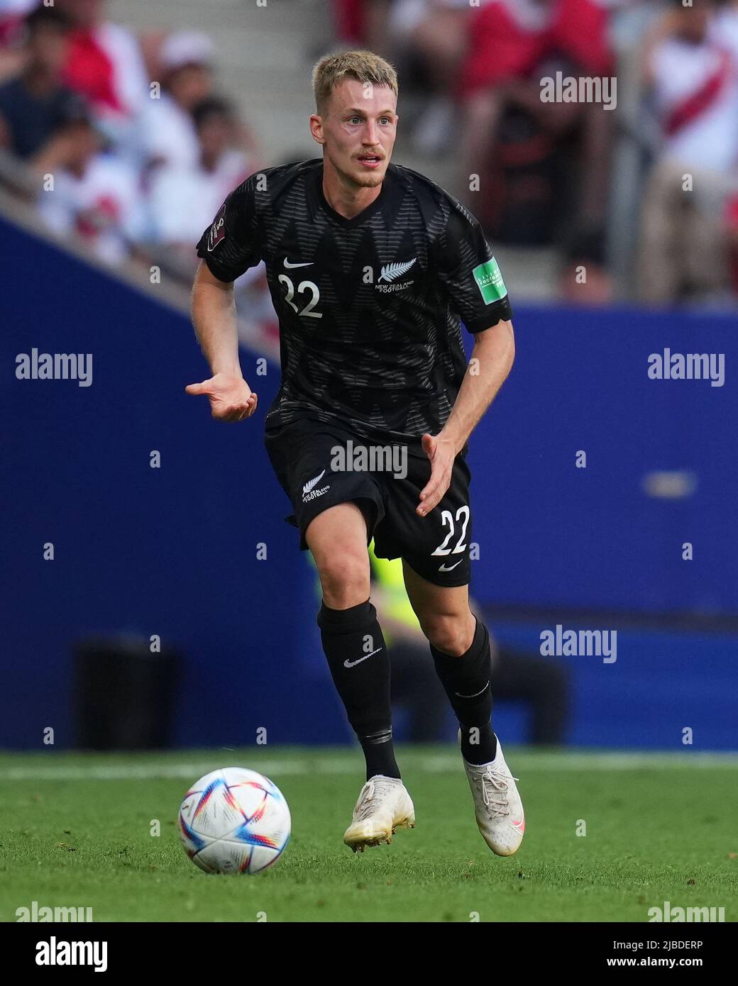 Barcelona, Spain. June 5, 2022, Alexander Callens of New Zealand during the friendly match between Peru and New Zealand played at RCDE Stadium on June 5, 2022 in Barcelona, Spain. (Photo by Bagu Blanco / PRESSINPHOTO) Stock Photo