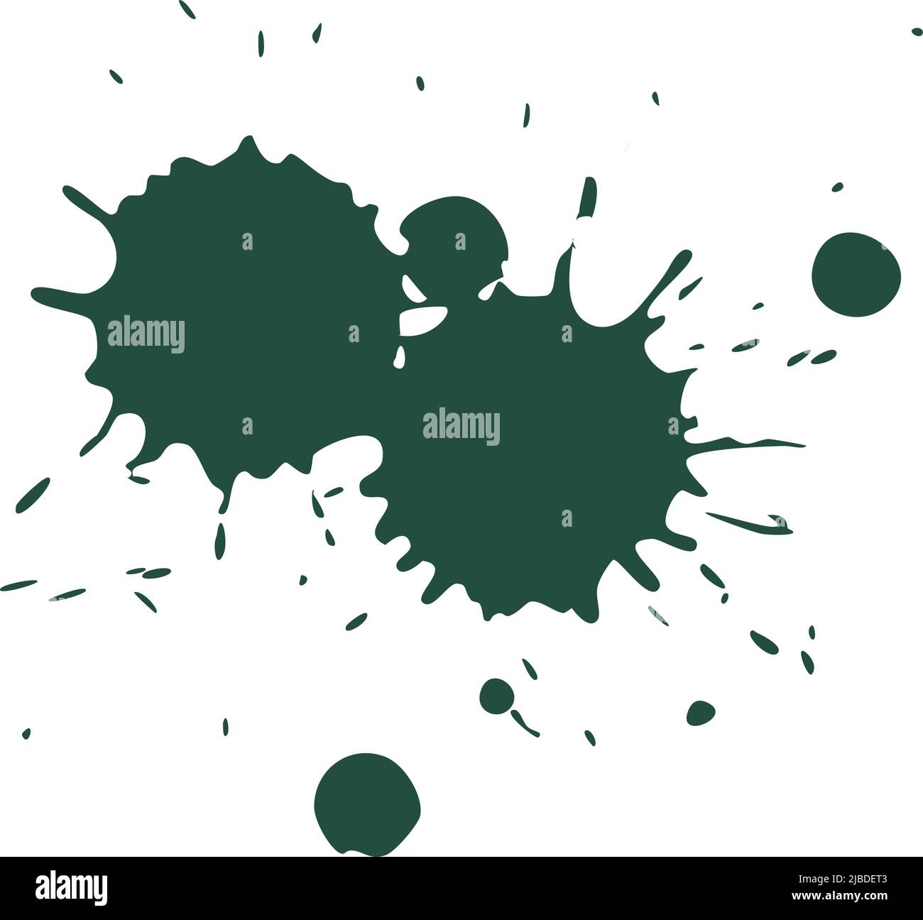 Color ink spot. Dark green paint splatter, grange texture isolated on