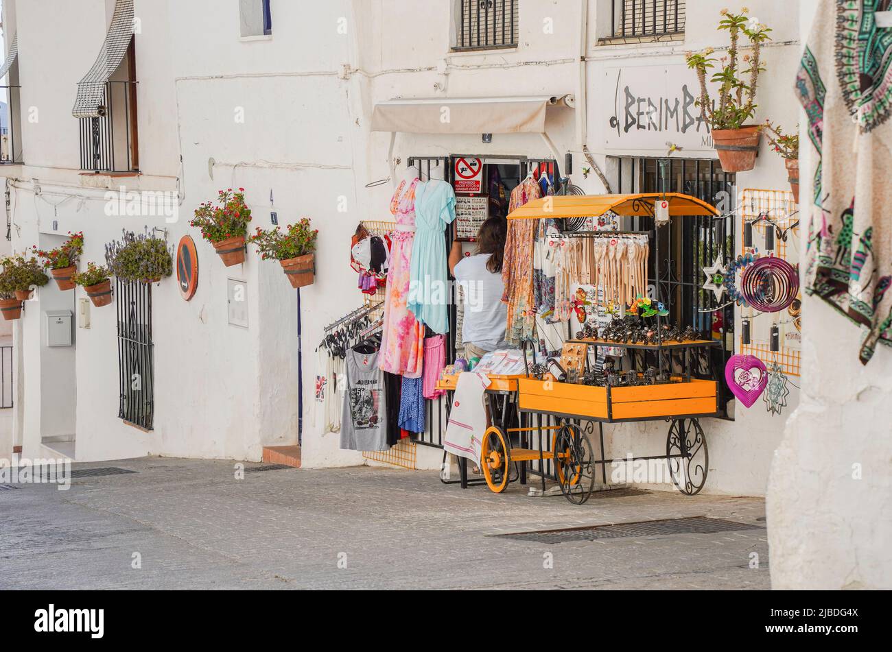 Souvenir shop, in the white village of Mijas pueblo, Malaga. Costa del Sol, Andalusia, Spain