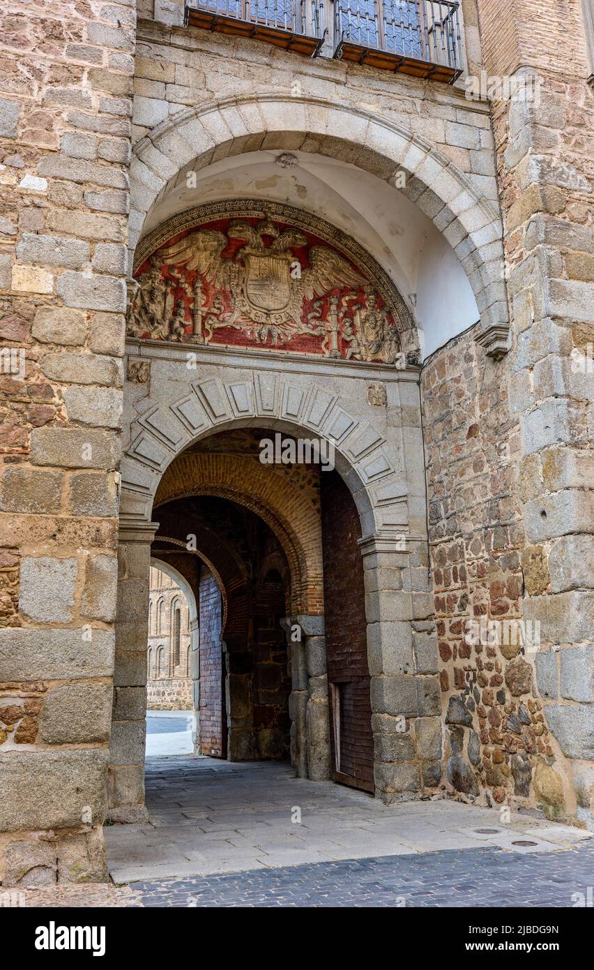New Bisagra gate. Toledo, Castilla La Mancha, Spain. Stock Photo