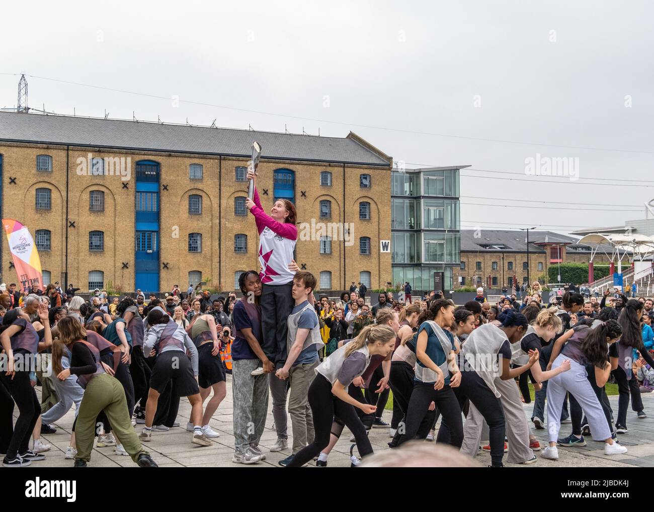 Queen's Baton Relay visits the Royal Docks in East London for a