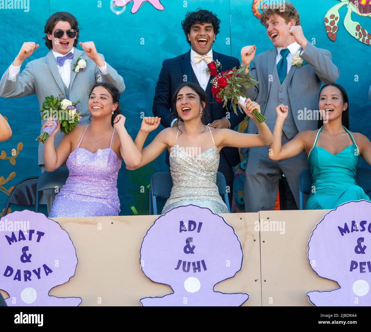 Fairless Hills, United States. 04th June, 2022. Prom goers dance on a
