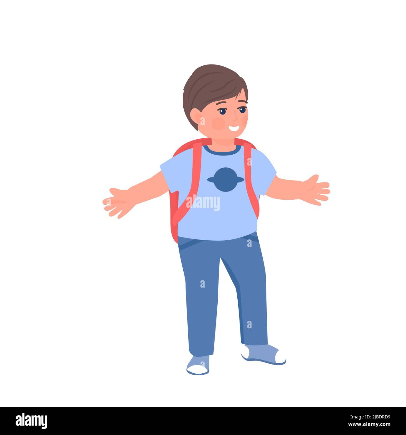 Schoolboy Backpack Standing Shy Holding Hands Together Linear Sketch Face  Stock Vector by ©OlgaTropinina 428856984