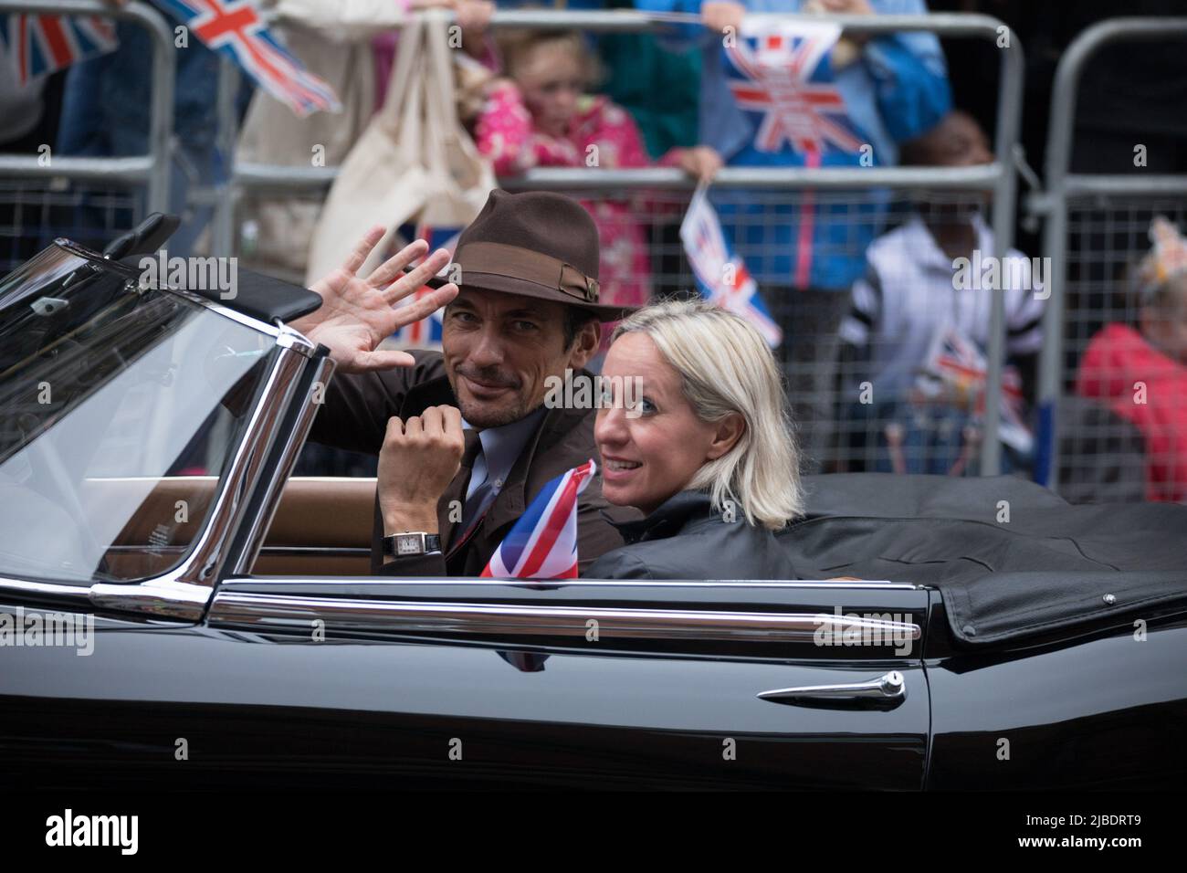 Platinum Jubilee Pageant, London, UK. 5th June 2022. David Gandy at The Platinum Jubilee Pageant as it proceeds along Whitehall on the fourth and final day of the Queen’s Platinum Jubilee celebrations.  Amanda Rose/Alamy Live News Stock Photo