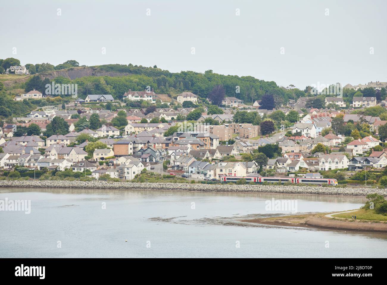 View from Conwy, North Wales, River Conwy  Deganwy Stock Photo