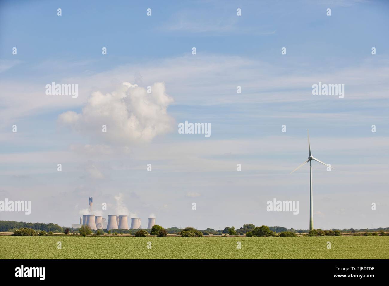 Drax power station is a large biomass power station in North Yorkshire, England, capable of co-firing petroleum coke Stock Photo
